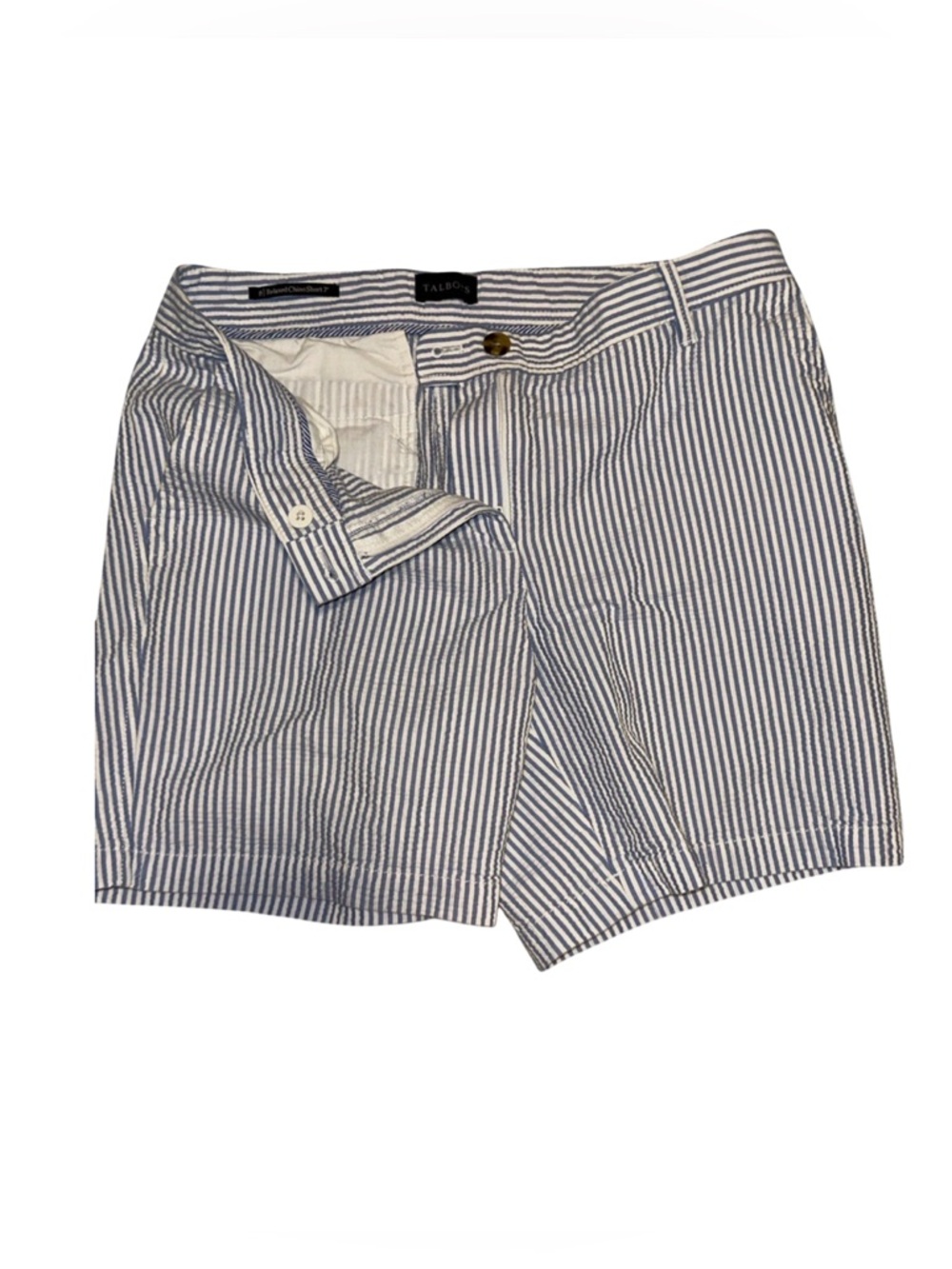Talbots Relaxed Chino Shorts Blue White Stripe Women’s Size 8